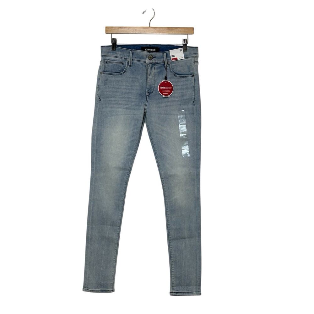 Express Mid Rise Legging Jeans Women's Size 8R Light Blue Denim